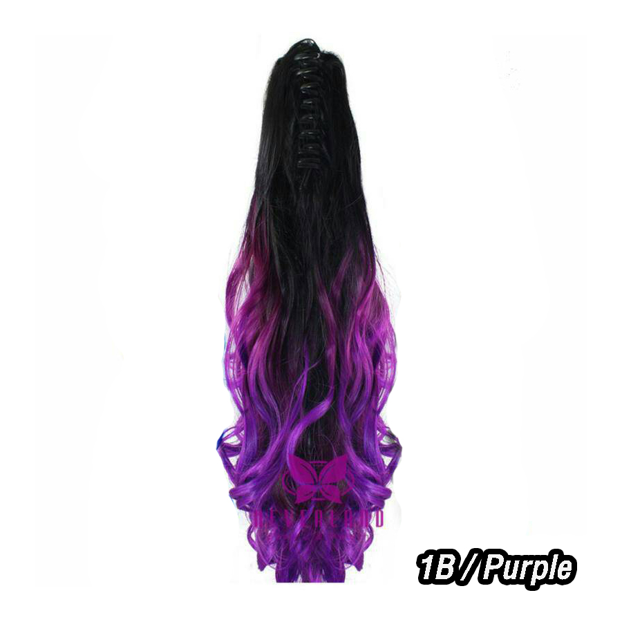 หางม้าหนีบ Ombre แบบลอน (50cm 150g.) สี 1B/Purple