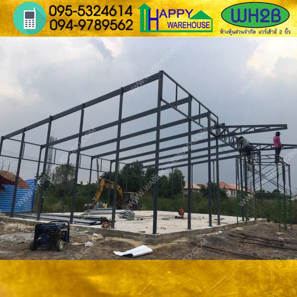 รับสร้างโกดังสำเร็จรูป วัชรพล ขนาด 9.60 x 14.40 x 5.00 m.
