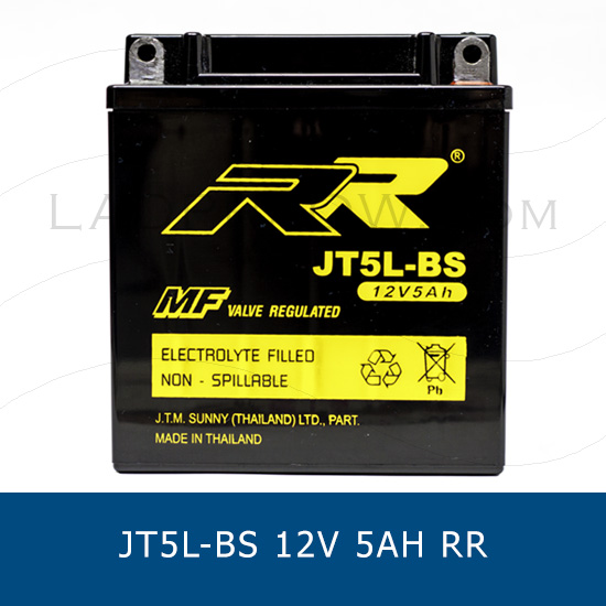 แบตเตอรี่ มอเตอร์ไซต์ RR JT5L-BS CB5L ( GM5 ) 12V 5Ah YUASA Motorcycle Battery