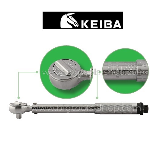 KEIBA : ประแจขันปอนด์ ออโตเมติก ขนาด 3/8" KEIBA : 3/8" Adjustable Torque Wrench (Click Type)