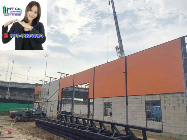 รับสร้างโกดังสำเร็จรูป ขนาด 16 x 40 x 6.45 m