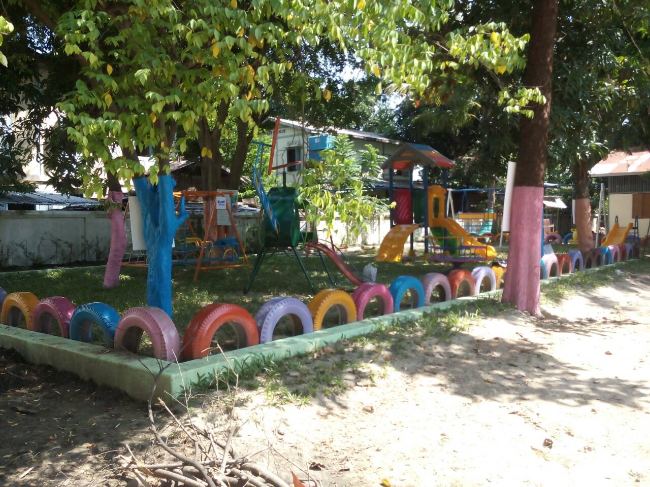 รหัส PG ผลงานติดตั้ง (สมาคมไทย-พม่า เพื่อมิตรภาพ) เครื่องเล่นสนามเด็กอนุบาล