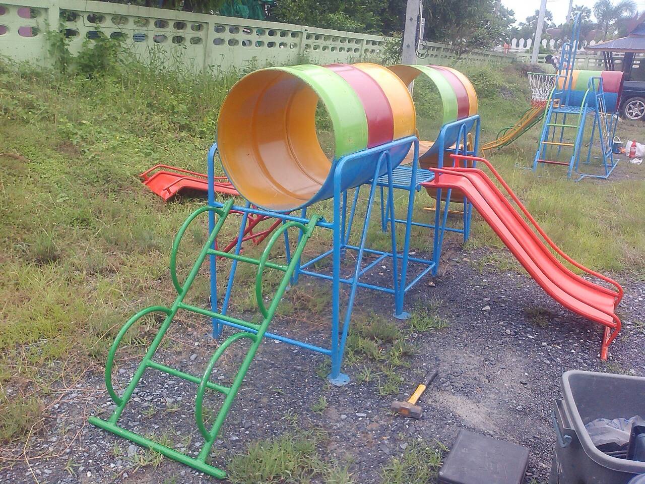 รหัส PG ผลงานติดตั้ง (อบต.หัวโพธิ์ อ.สองพี่น้อง จ.สุพรรณบุรี) เครื่องออกกำลังกายเด็ก