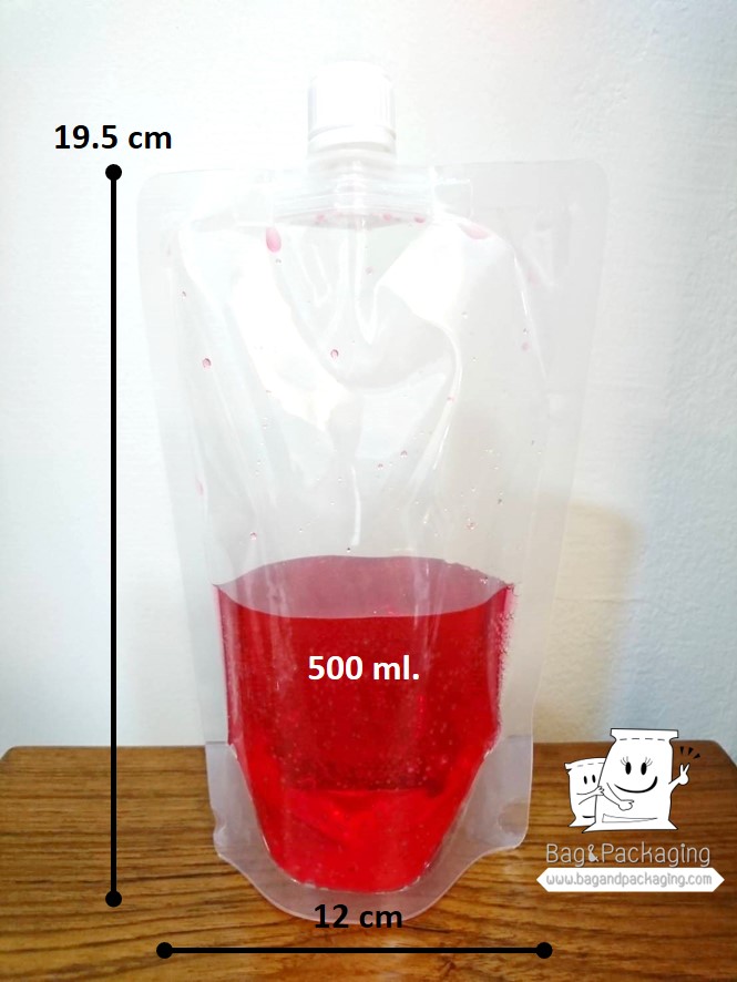 ถุงฝาเกลียวบรรจุของเหลว 500 ml
