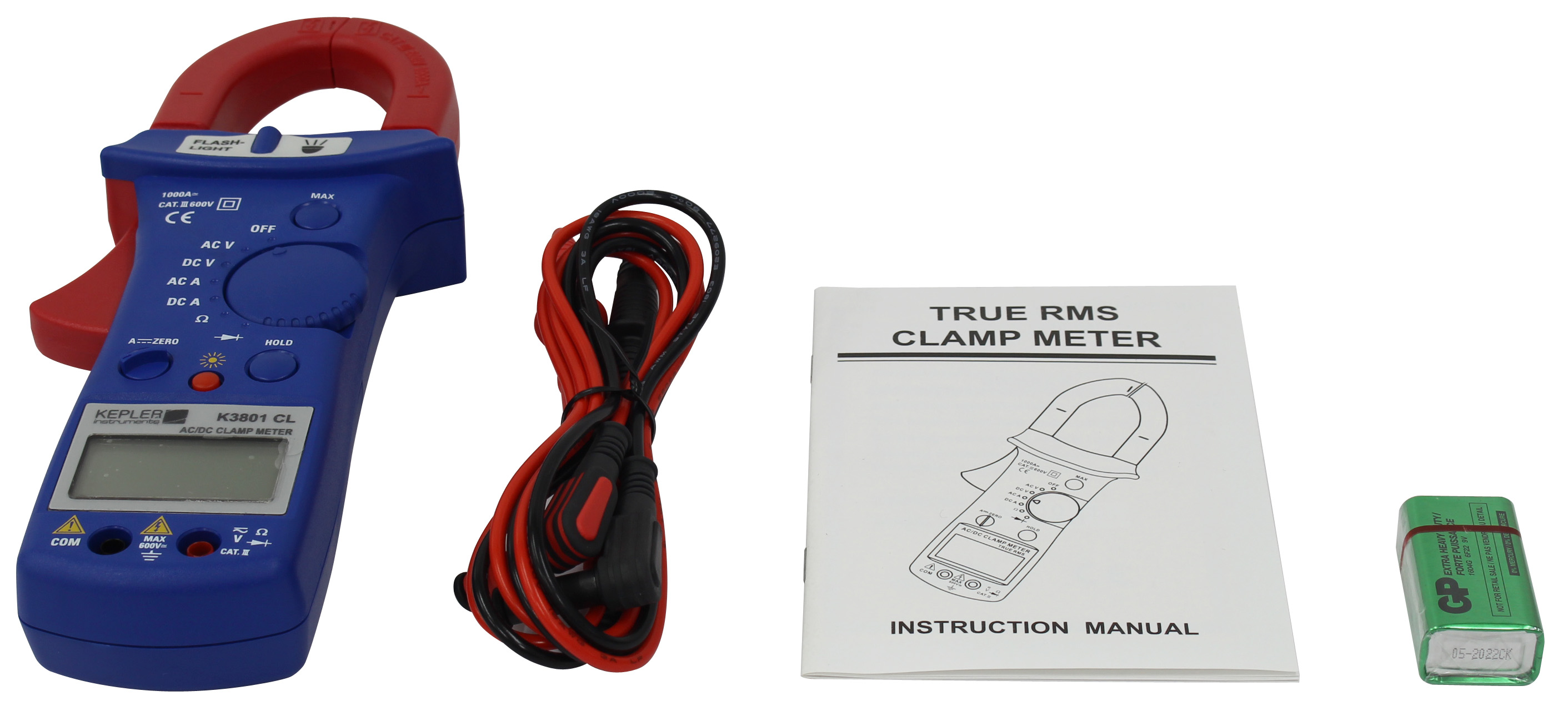 แคล้มป์มิเตอร์ดิจิตอล AC/DC (AC/DC Digital Clamp Meters)แบรนด์ KEPLER รุ่น K3801 CL