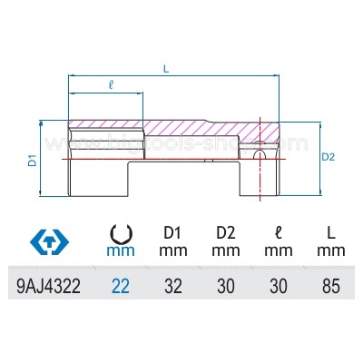 คิง โทนี่ : ลูกบล็อกถอดอ็อกซิเจนเซ็นเซอร์ รู 1/2" King Tony : 1/2"DR. Lambda Probe Socket (9AJ4322)