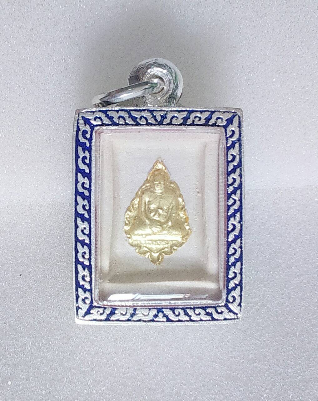 สมเด็จพระคำข้าวปิดทอง (มีเกศา พิมพ์แขนจุด) พร้อมตลับเงิน ล.พ.ฤกษีลิงดำ