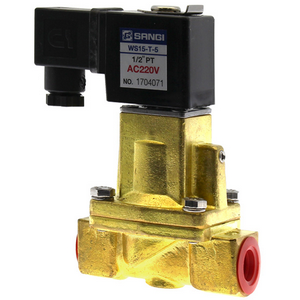 โซลินอยด์วาล์วแบบ Piston SANGI รุ่น WS15 (1/2") - T - 5 - AC220V