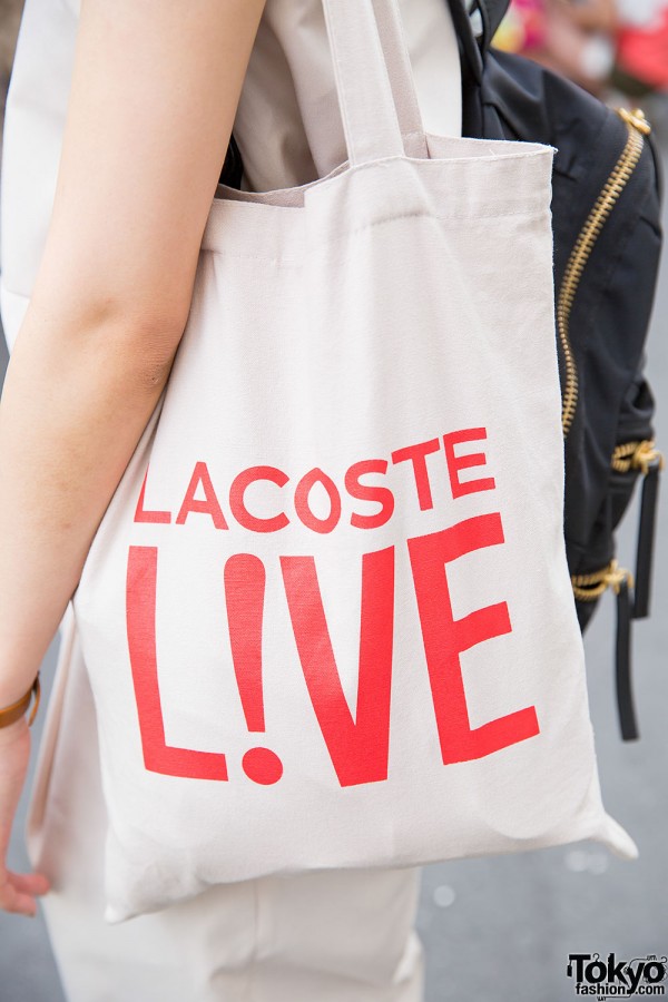 กระเป๋าผ้าสะพายข้าง Lacoste Live - Tote Bag รุ่นพิเศษจากญี่ปุ่น กระเป๋าผ้า กระเป๋าถือ ของใหม่ ของแท้ พร้อมส่ง
