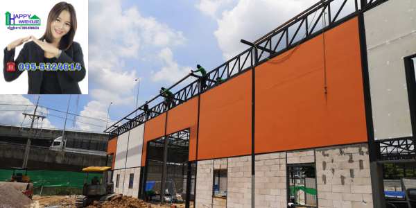 รับสร้างโกดังสำเร็จรูป ขนาด 16 x 40 x 6.45 m