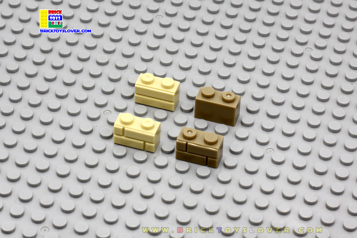 BRK012 บล็อก 1x2 ปุ่ม ลายอิฐ แพ็ค 100 กรัม 123 ชิ้น