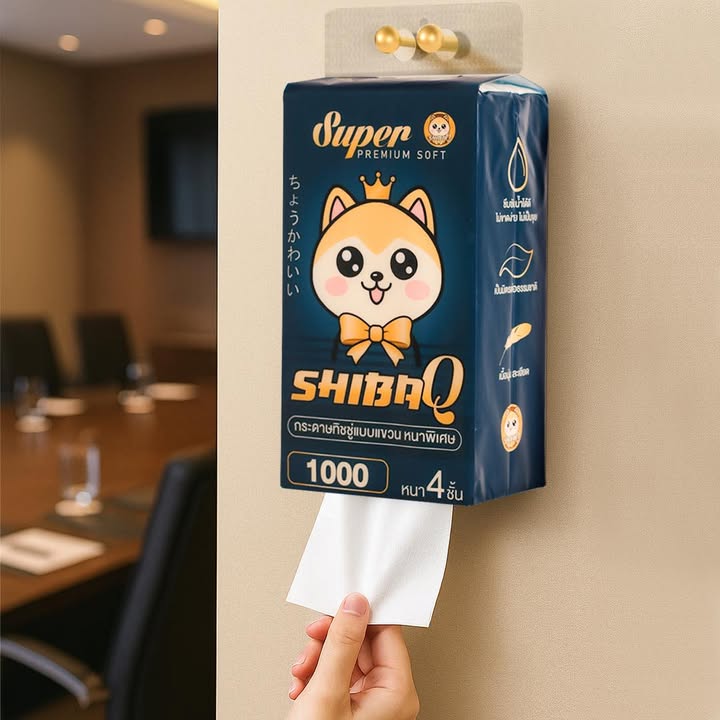 ทิชชู่ 𝐒𝐇𝐈𝐁𝐀𝐐 ซองชมพู 4 ชั้น 1,000 แผ่น แบบแขวน เยื่อไม่ธรรมชาติ ซองชมพู น้ำเงิน