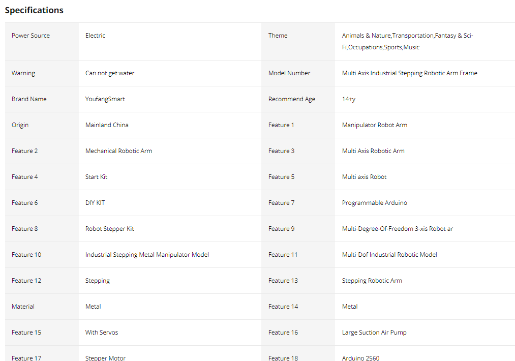 Arduino Robot arm DIY Kit