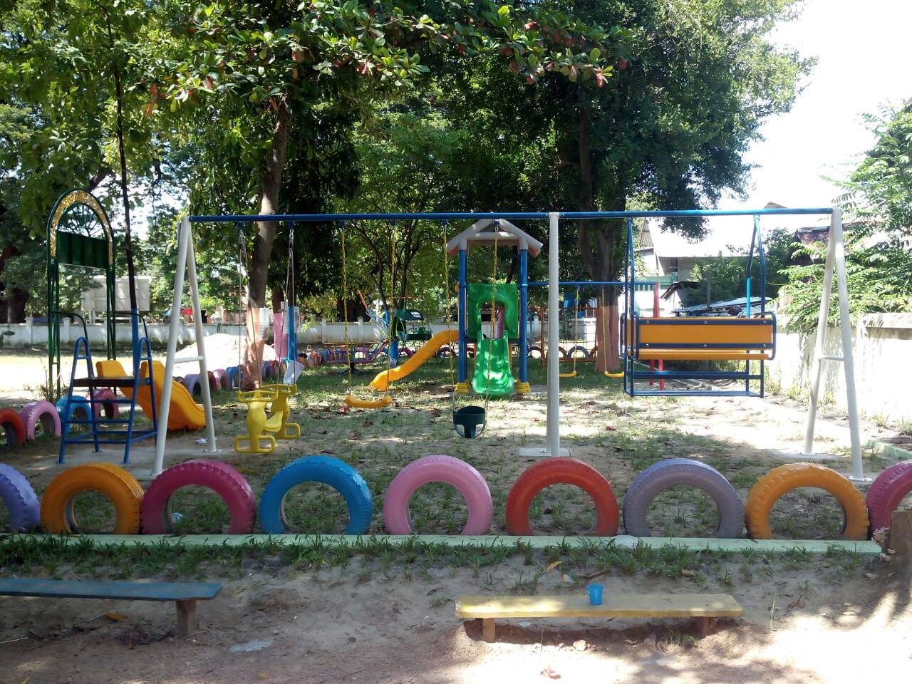 รหัส PG ผลงานติดตั้ง (สมาคมไทย-พม่า เพื่อมิตรภาพ) เครื่องเล่นสนามเด็กอนุบาล