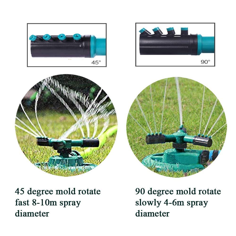 สปริงเกอร์รดน้ำสนามหญ้า ฉีดไกล ปรับมุมได้ ย้ายได้ 3 แขน ฐานสี่เหลียม ตัวต่อสวมเร็ว ส่งจากประเทศไทย