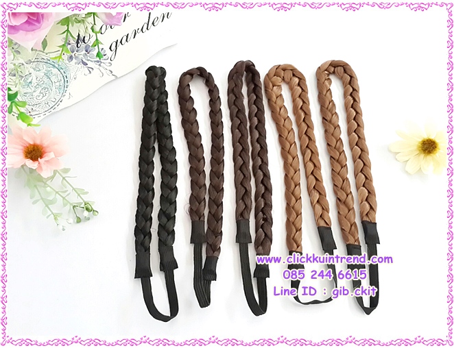 เปียคาดผม ทำจากผมปลอม เซต 10 ชิ้น มี5สี 2ขนาด