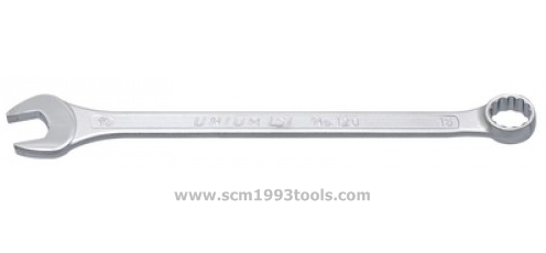 UNIOR รุ่น 120 /1 ประแจแหวนข้าง ปากตาย ตัวยาว ชุบขาวปัดเงา Combination Wrench (ไซส์นิ้ว)