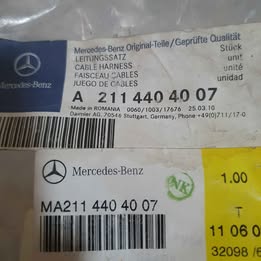 สายเซ็นเซอร์กันชนหลัง W211 A2114404007 Rear Bumper Parktronic System Wiring Harness Genuine Mercedes