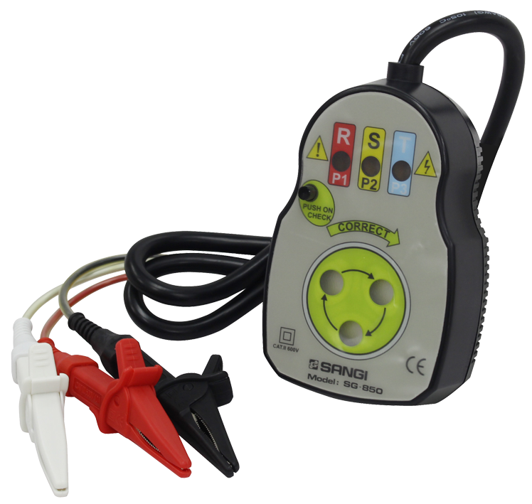 เครื่องวัดการเรียงเฟสไฟฟ้า 3 เฟส (PHASE INDICATOR) แบรนด์ SANGI รุ่น SG-850