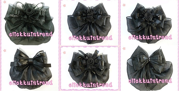 เน็ตคลุมผมเกล้า ขายส่ง ขนาดใหญ่ เซต 10 ชิ้น (ผ้าคลุมผ้าไหม) คละสี