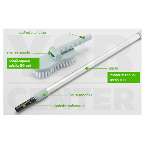 แปรงขัดพื้น แปรงทำความสะอาด แปรงถูพื้น แปรงล้างห้องน้ำ ปรับได้ 180 องศา