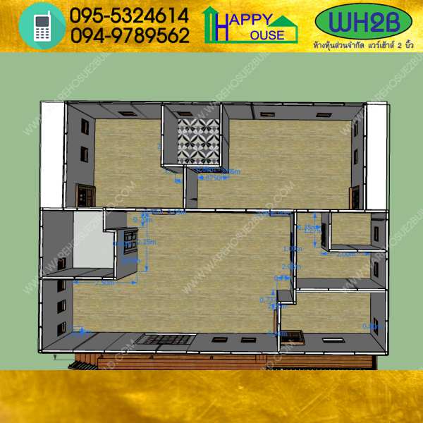บ้านสำเร็จรูป บ้านน็อคดาวน์ สร้างออฟฟิศ ขนาด9.50x11.50 เมตร