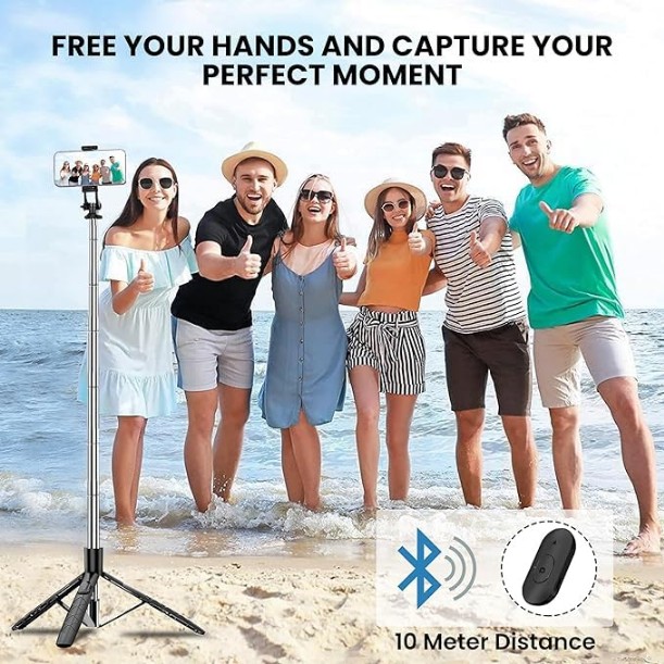 ไม้เซลฟี่ ขาตั้งกล้อง R16 พับได้ รีโมท 15M 170CM Selfie Stick Tripod