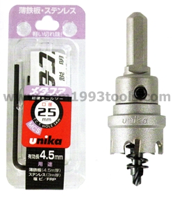 UNIKA ยูนิกะ โฮลซอร์เจาะสแตนเลส TC-type Holesaw for Stainless,Plastic,Aluminum,Vinyl ญี่ปุ่น เจาะได้ลึก 4.5 มม.