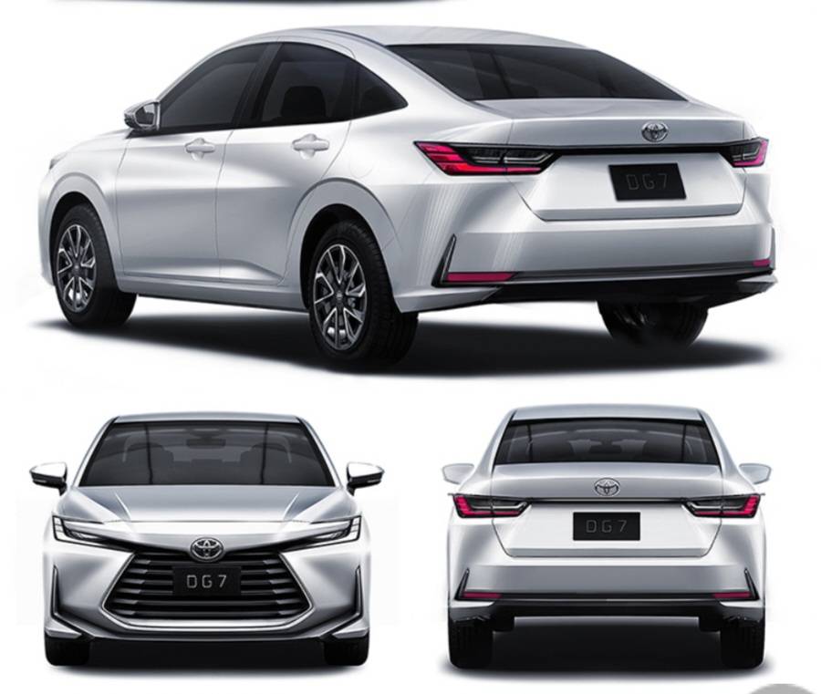 เบ้าประตู Toyota Yaris ATIV โตโยต้า ยาริส เอทีฟ 4 ประตู ปี 2022-ปัจจุบัน (สีดำเงา โลโก้สีแดง)