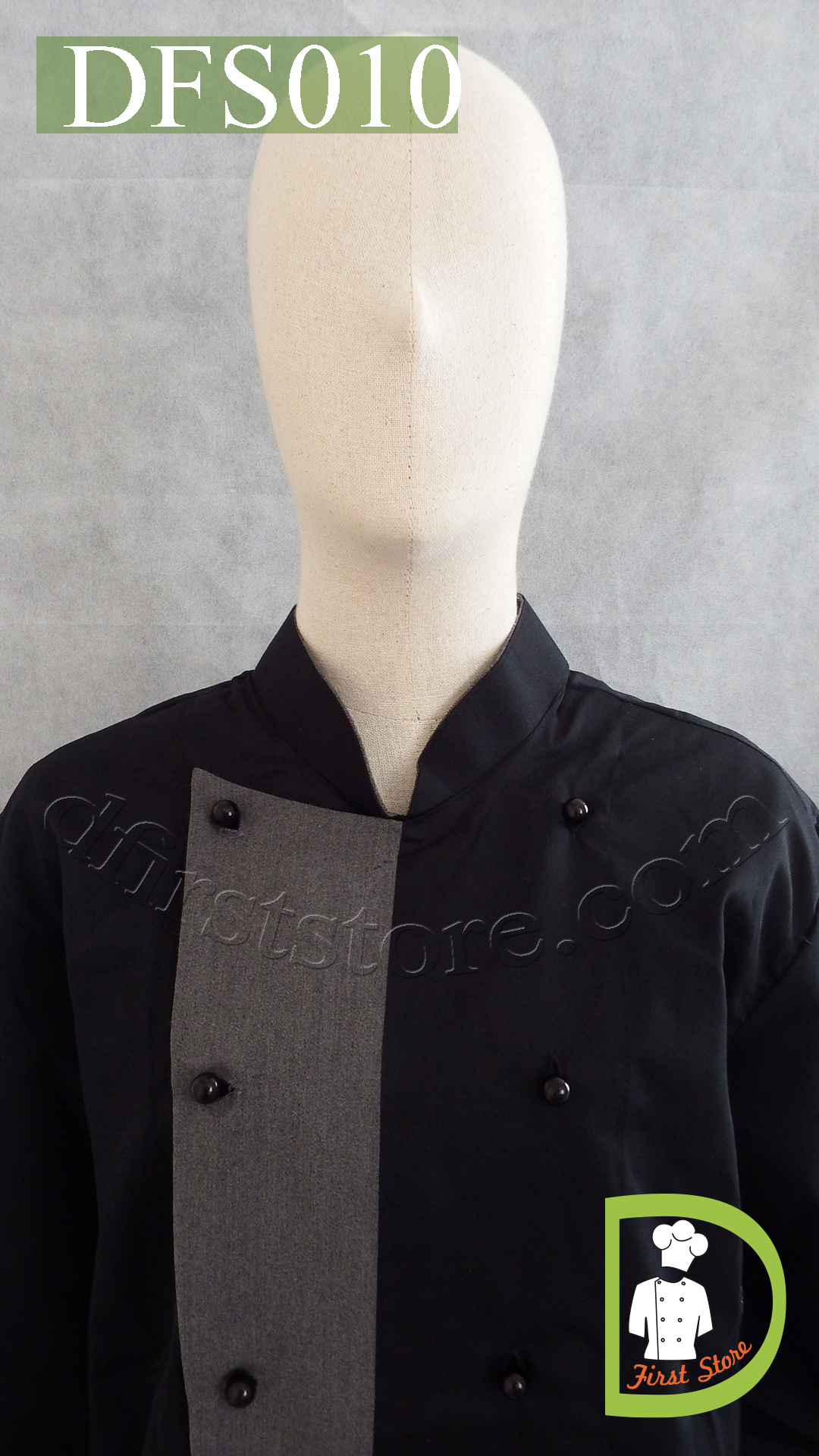 DFS010 Chef Uniform ชุดเชฟสากล (black,สีดำ)