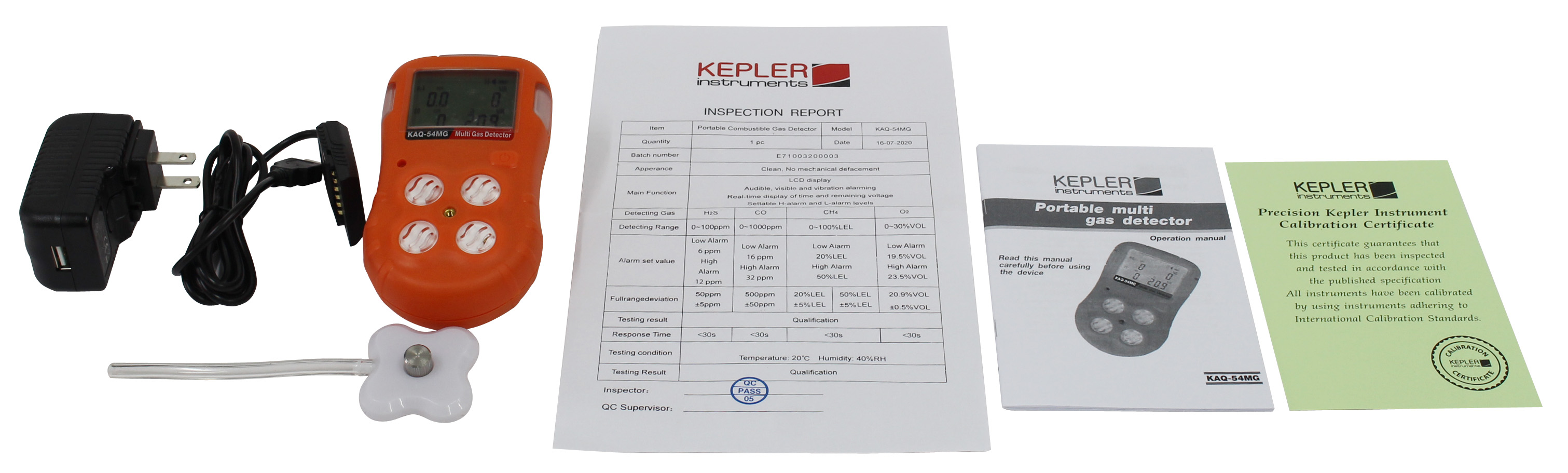 เครื่องตรวจจับก๊าซ LEL/ H2S/ CO/ O2 (Portable 4 IN 1 Multi Gas Detector) แบรนด์ : KEPLER รุ่น : KAQ-54MG