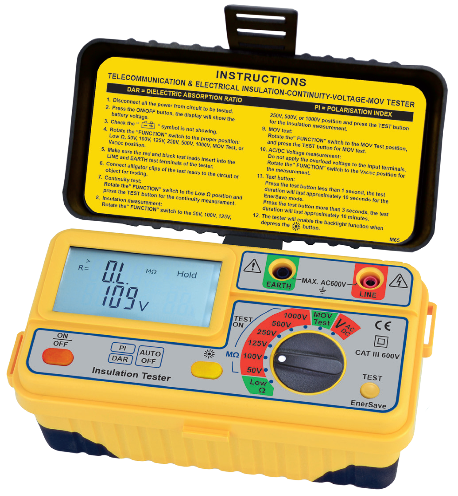 เครื่องทดสอบความเป็นฉนวนไฟฟ้า (DIGITAL INSULATION TESTERS (1kV Below) แบรนด์ KEPLER รุ่น K1165 IN