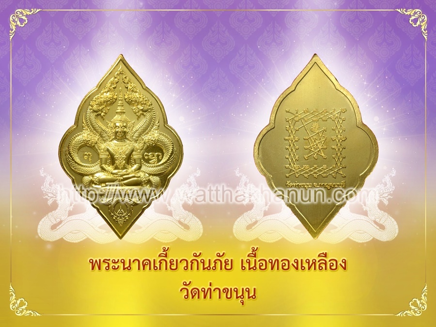 เหรียญนาคเกี้ยวกันภัย เนื้อทองทิพย์ วัดท่าขนุน