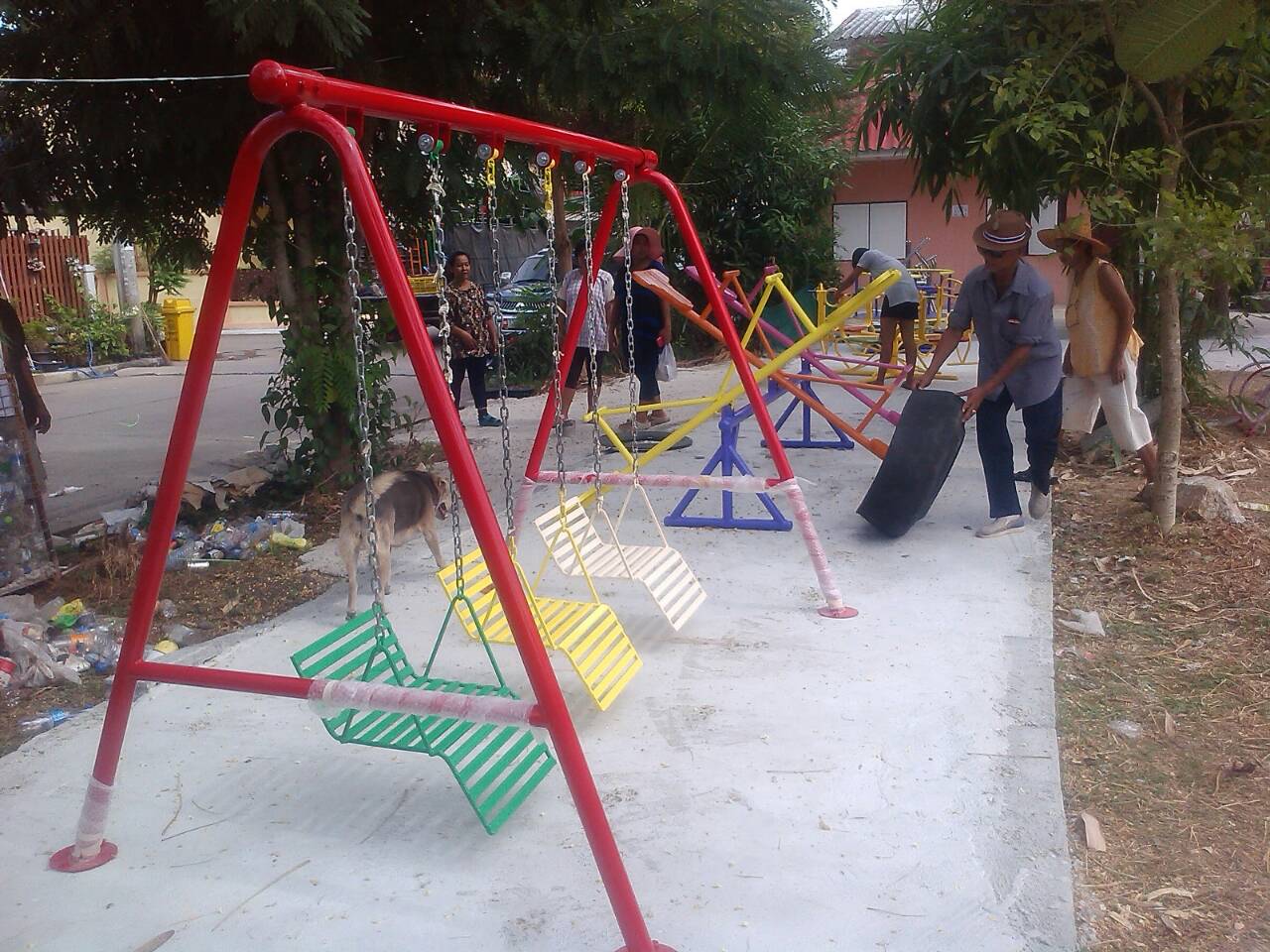 รหัส PG ผลงานติดตั้ง (หมู่บ้านลภาวัล12 จ.นนทบุรี) เครื่องเล่นสนามกลางแจ้งสำหรับเด็ก