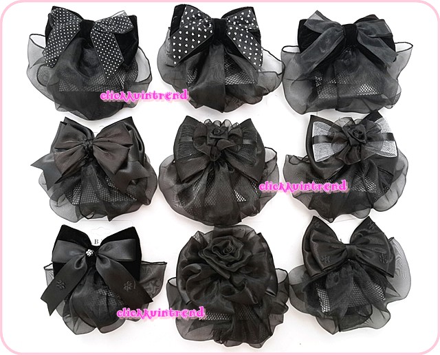 เน็ตฯ สำหรับนักเรียน นิสิต นักศึกษา สีดำล้วน ขนาดกลาง เซต 10 ชิ้น (ผ้าคลุมผ้าแก้ว) คละแบบ