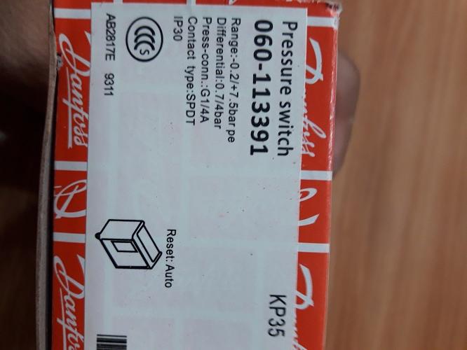 Pressure Switch Danfoss KP35 (-0.2 - 7.5 bar) เพลสเชอร์สวิตซ์ แดนฟอส KP35 ของแท้