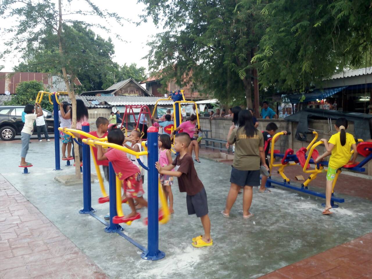 รหัส OUL ผลงานติดตั้ง (เทศบาลตำบลท่าจีน อ.เมือง จ.สมุทรสาคร) เครื่องออกกำลังกายกลางแจ้ง