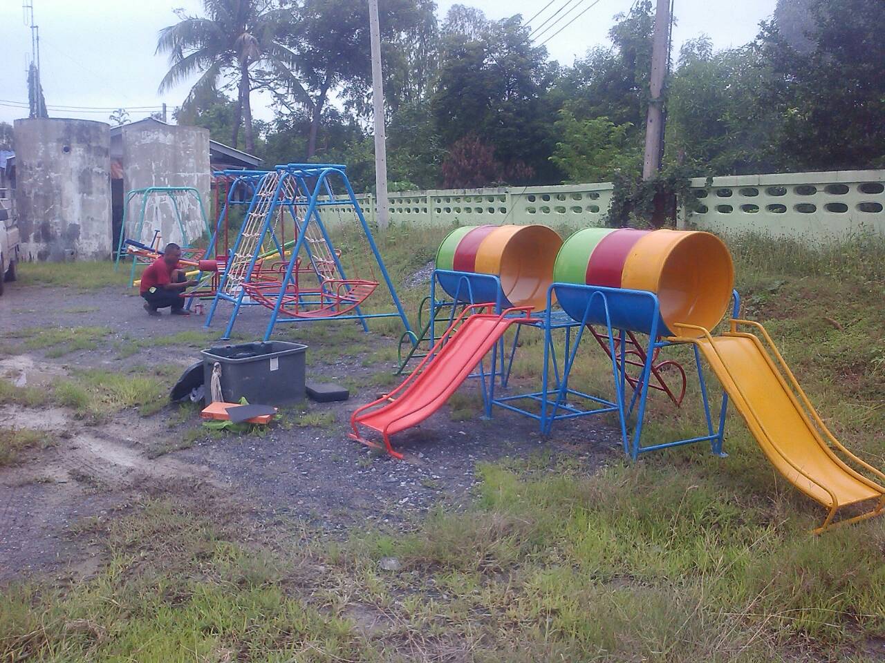 รหัส PG ผลงานติดตั้ง (อบต.หัวโพธิ์ อ.สองพี่น้อง จ.สุพรรณบุรี) เครื่องออกกำลังกายเด็ก