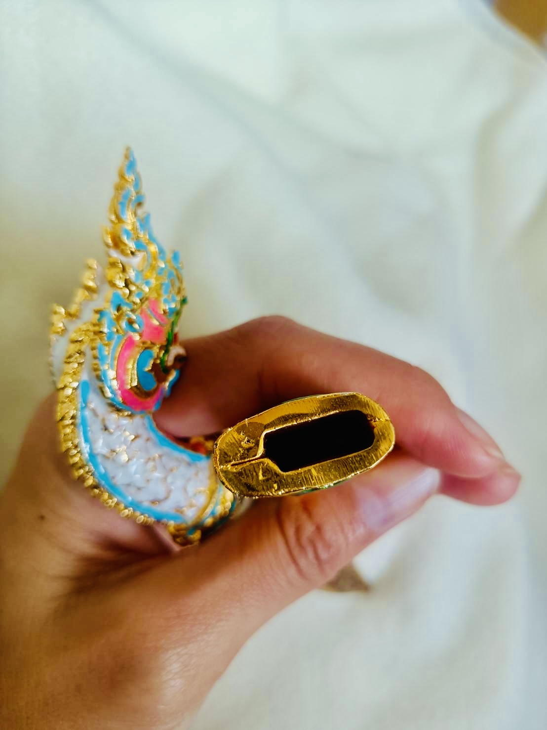 มีดมนต์นาคาพญาอนันตนาคราช 3 นิ้ว(พิธีฝ่าวิกฤติ เลื่อนยศ ยกฐานะ) โลหะลงสีทั้งด้ามและปลอก