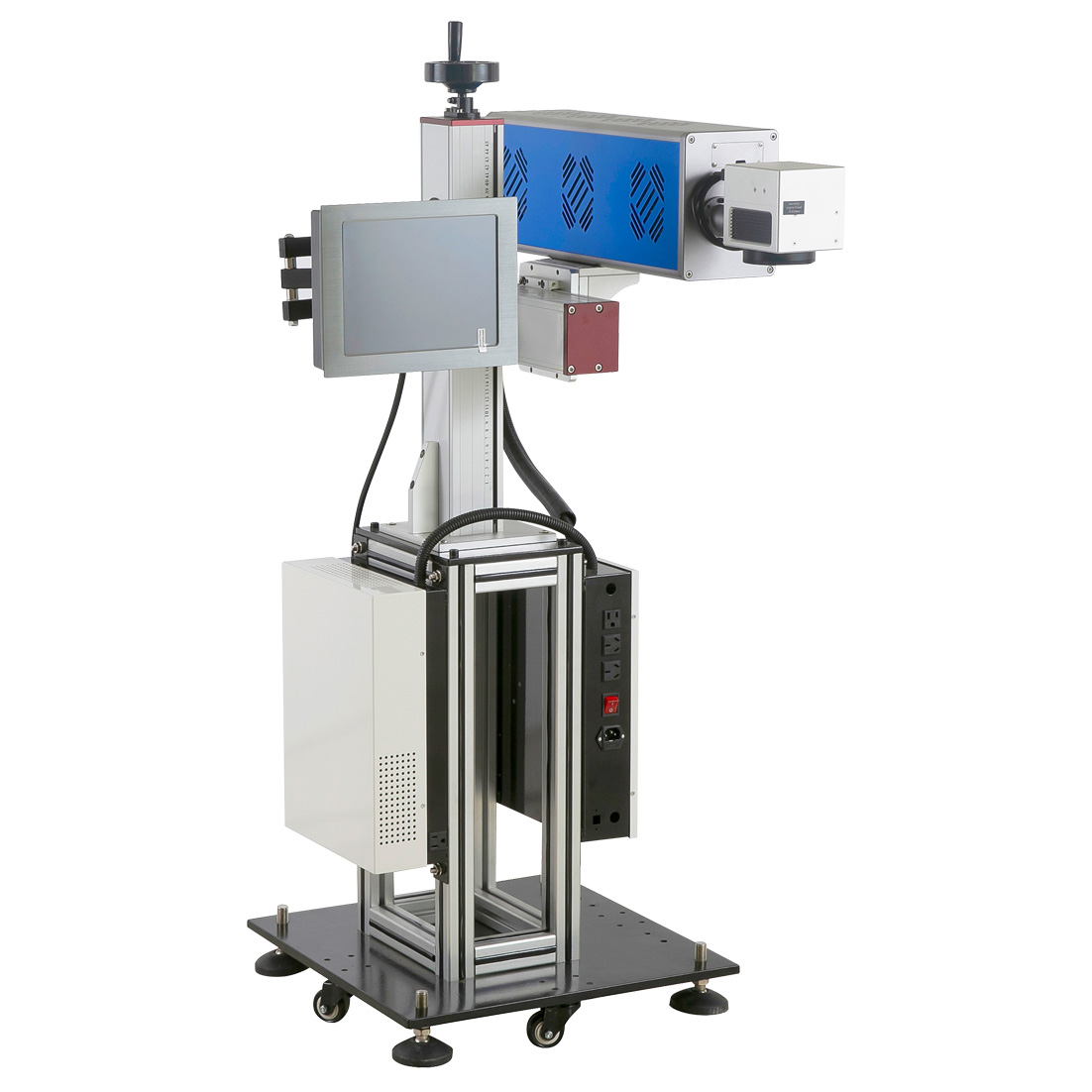 เครื่องเลเซอร์มาร์คกิ้งสำหรับอุตสาหกรรมชนิด CO2 Laser รุ่น KP-LC30-P แบบ Production Line (30Watt, พร้อมคอมพิวเตอร์)