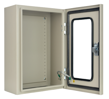 KBJA ตู้ไฟสวิทช์บอร์ดแบบกันฝุ่นกันน้ำ ฝา 1 ชั้น ไม่มีหลังคา (ฝากระจก)