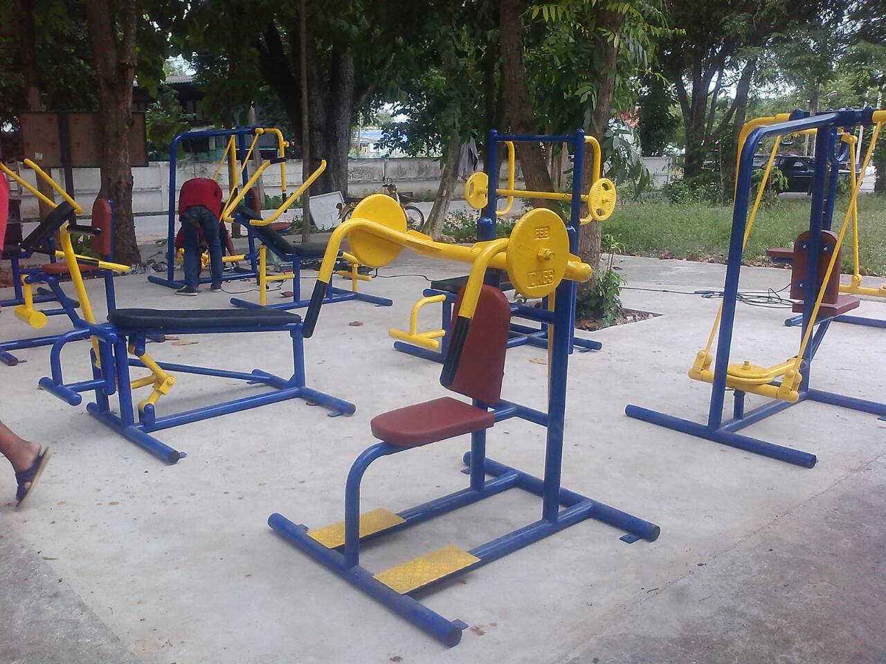 รหัส SM ผลงานติดตั้ง (สถานีตำรวจภูธรปลวกแดง จ.ระยอง) เครื่องออกกำลังกายกลางแจ้ง