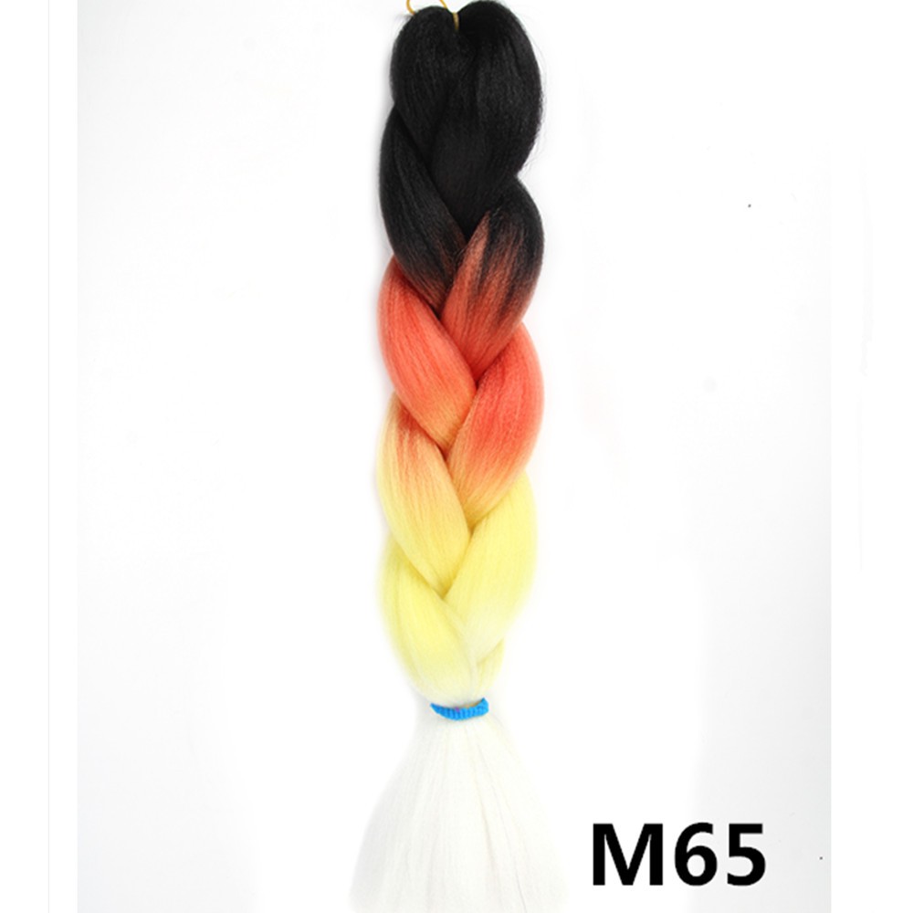 💥ไหมถักเปียสีล้วน24" 60cm 100g.+สี 4Tone 4สีไล่ระดับ