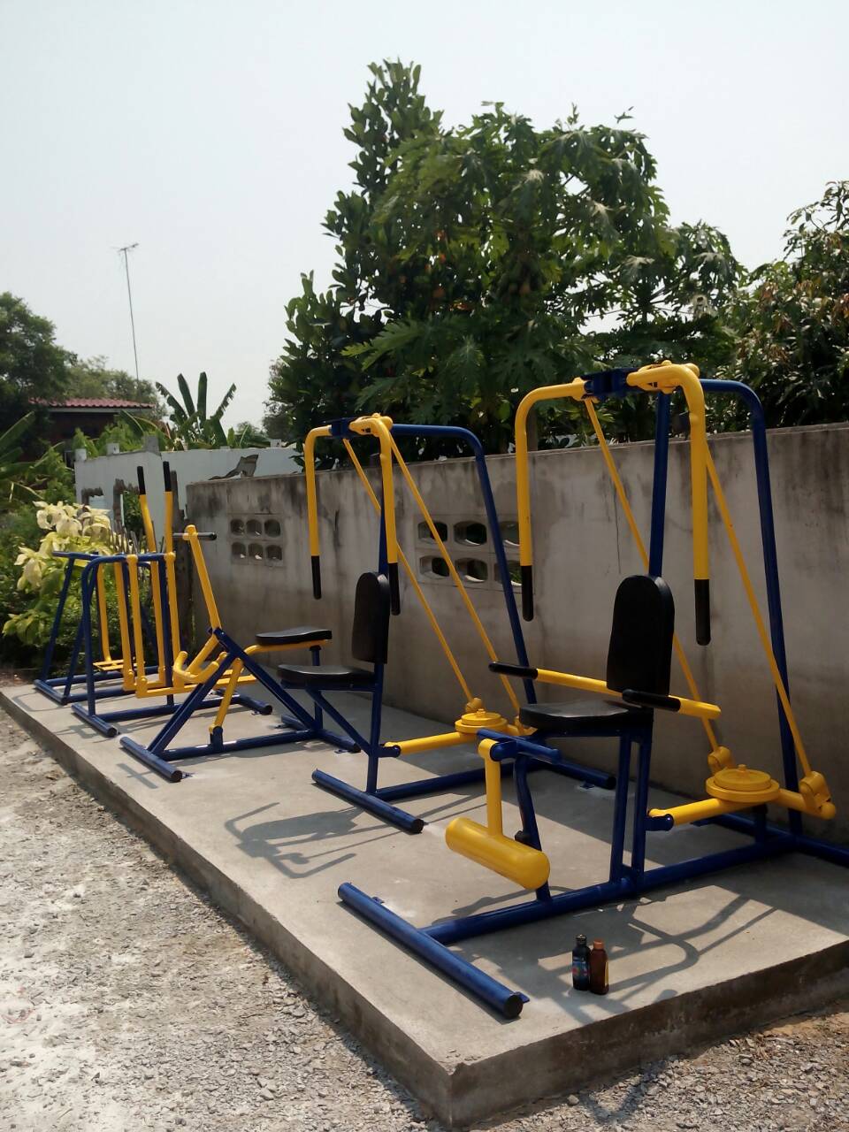 รหัส SM ผลงานติดตั้ง (อบต.บ้านป้อม อ.เมือง จ.อยุธยา) เครื่องออกกำลังกายกลางแจ้ง