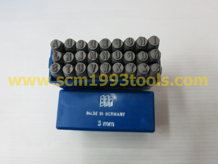 BRP เหล็กตอกตัวหนังสือ A-Z 3 มม. เหล็กตอกตัวอักษร 3 mm. Steel Character Stamper