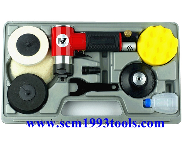 RY-203AK เครื่องขัดเงาสีรถยนต์ 3 นิ้ว แกนสกรู 8 มม. พร้อมอุปกรณ์ครบชุด AIR POLISHER KIT