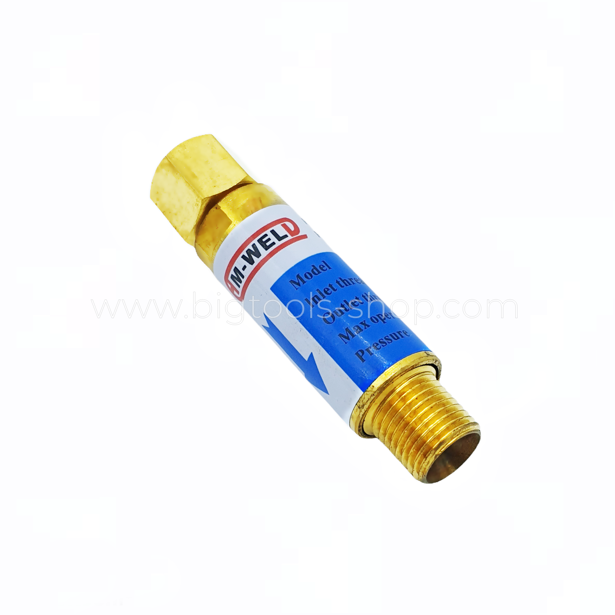 Am-Weld อุปกรณ์ป้องกันไฟย้อนกลับ สำหรับใส่เกจ์ออกซิเจน เกลียว 9/16″ (ARO-L05)