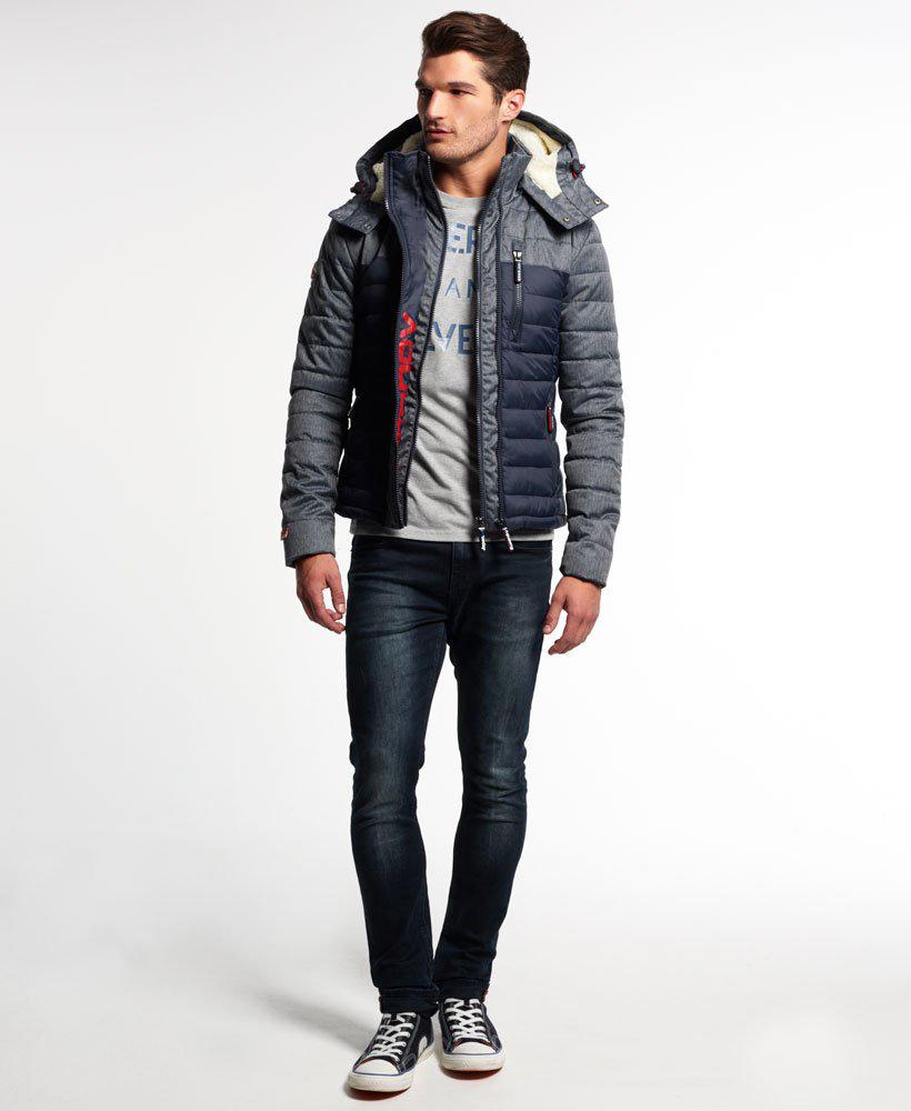 เสื้อกันหนาว Superdry Fuji Mix Double Zip Hooded Jacket - Navy ของแท้ พร้อมส่ง