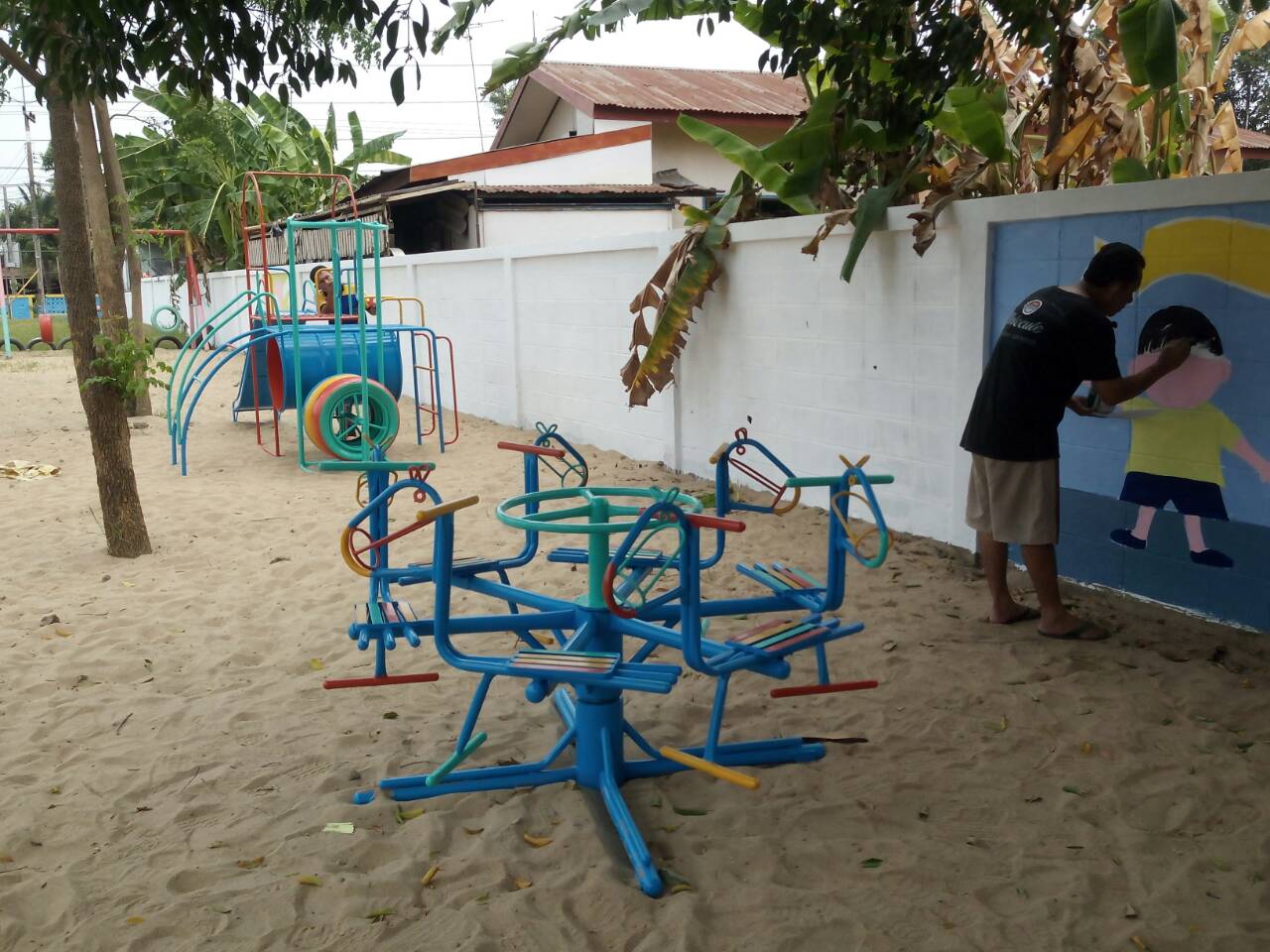 รหัส PG ผลงานติดตั้ง (โรงเรียนบ้านไร่ อ.เมือง จ.กำแพงเพชร) เครื่องเล่นสนามกลางแจ้งสำหรับเด็ก