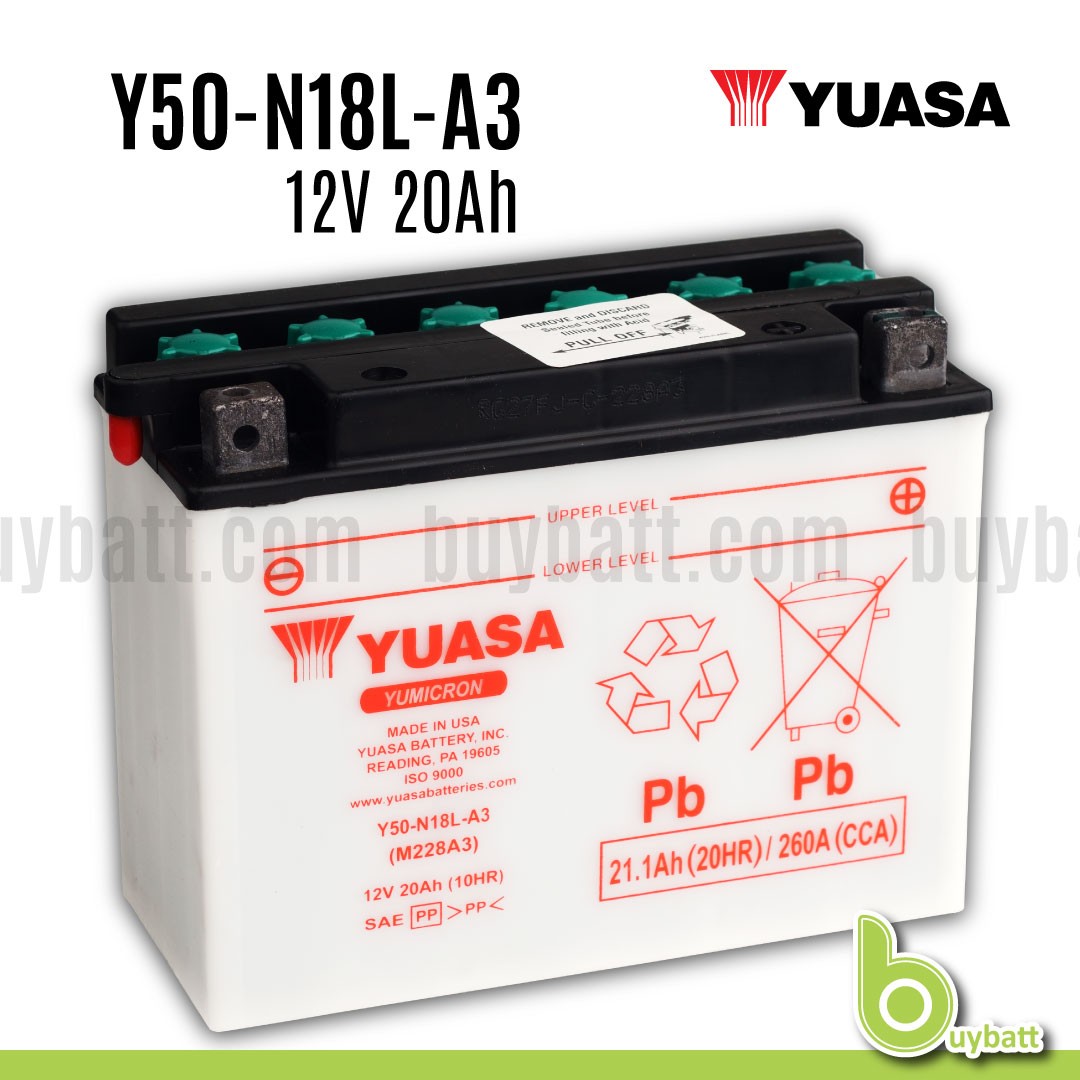 Yuasa Y50-N18L-A3 12V 20Ah Battery Replacement Motorcycle แบตเตอรี่ BIGBIKE มอเตอร์ไซค์ บิ๊กไบค์